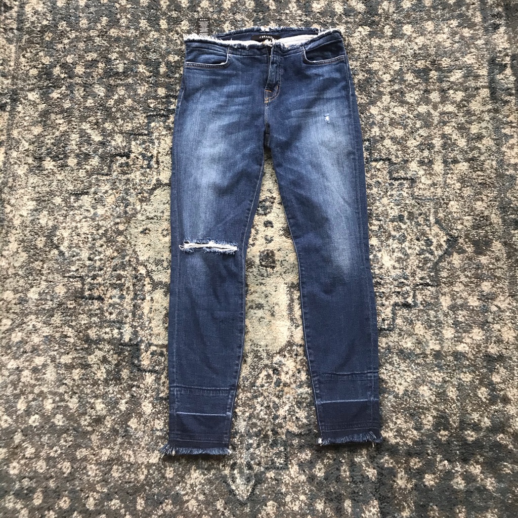 J Brand Distressed Jeans With Frayed Hem